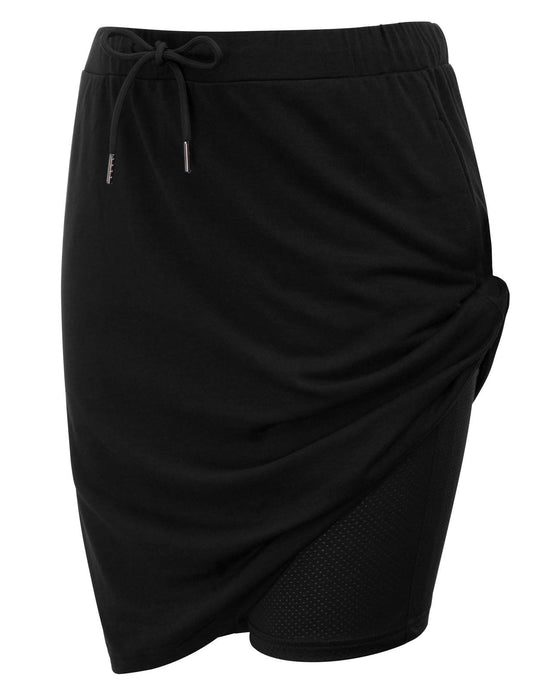 JACK SMITH Women's Sports Skirt with Drawstring Waist and Mesh Short Pockets