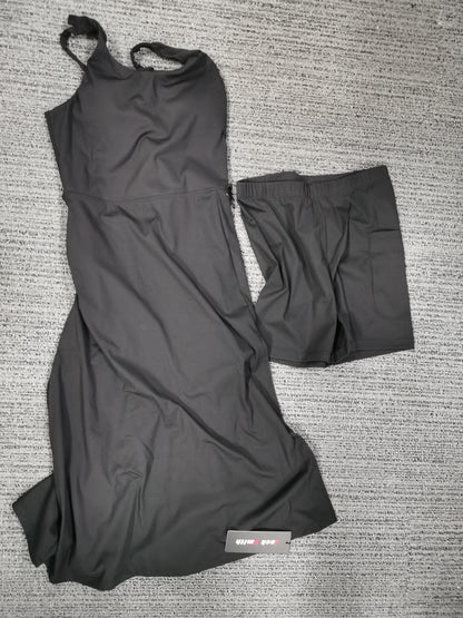 JACK SMITH Women Tennis Dress with Built in Shorts and Bra Backless Split Golf Athletic Midi Dress with Pockets S-2XL